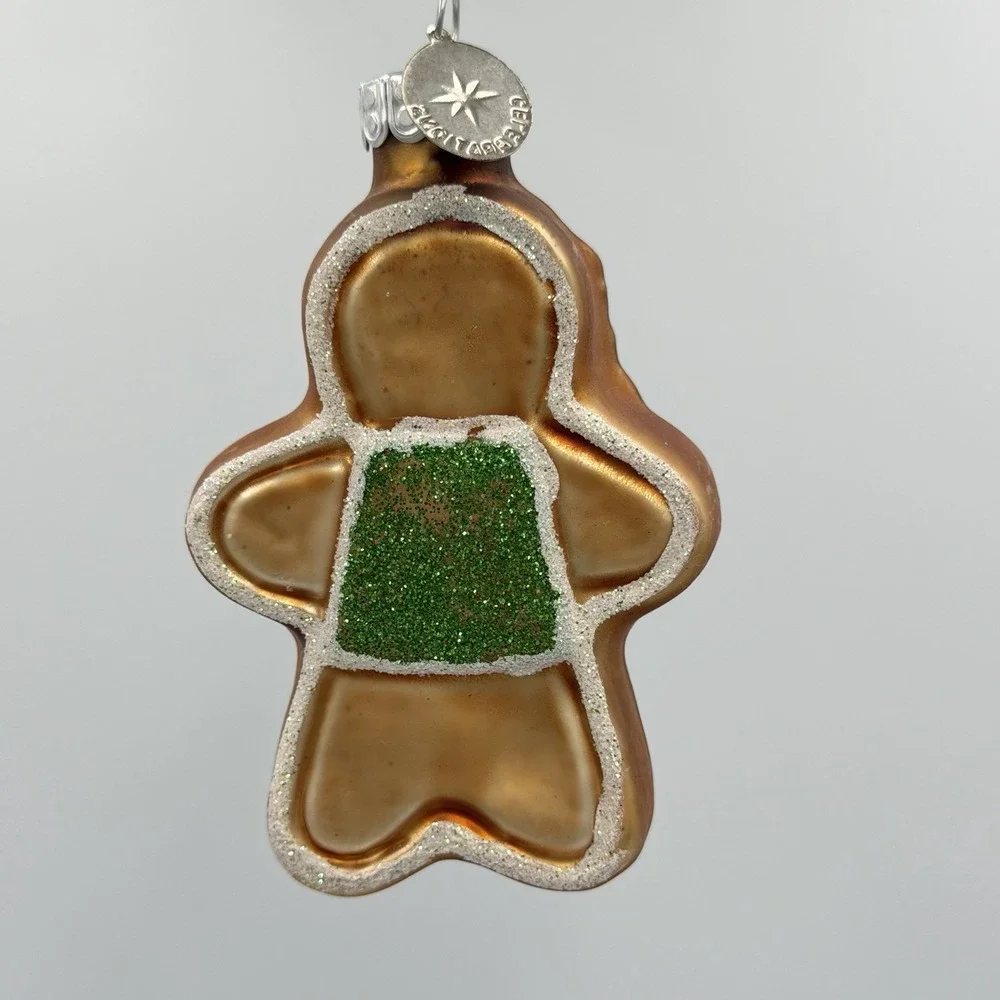 Gingerbread Man Ornaments Set of 3 - Resin Glass Bell Themed Christmas Tree‎